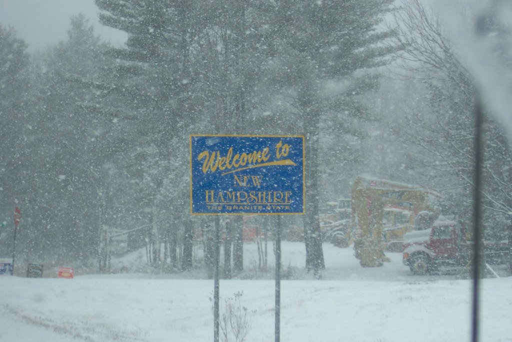 Welcome to New Hampshire Sign on the Massachusetts/NH border. by leoparmr