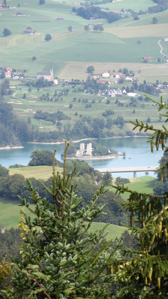 L'île d'Ogoz sur le Lac de la Gruyère by suxel