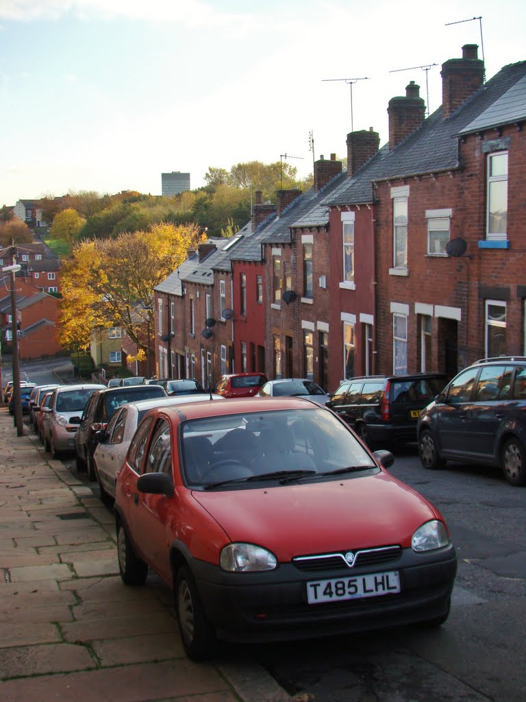 Hawksworth Road with the University of Sheffield Arts Tower in the distance, Walkley, Sheffield S6/S10 by sixxsix