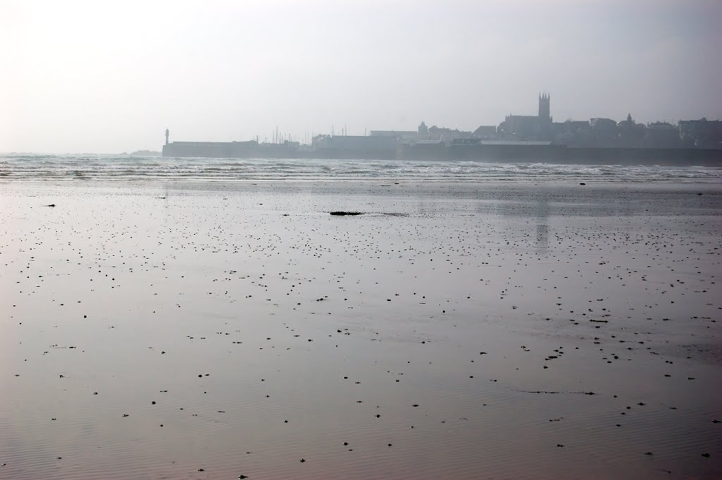 Penzance,taken from the beach at low Spring tide.West Cornwall. by Chris Scaysbrook