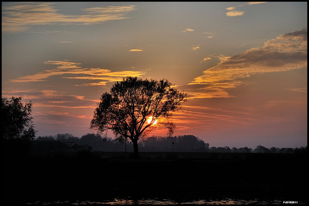 Doesburg; sunset by F. van Daalen