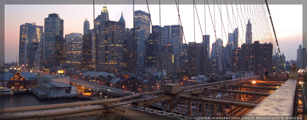 Manhattan from Brooklyn Bridge 02 by Ugo Messali