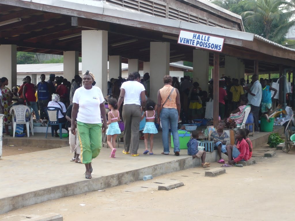 La halle aux poissons de Kribi by Régis Guilbert