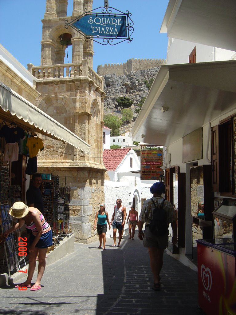 Main street, Lindos by Desmac