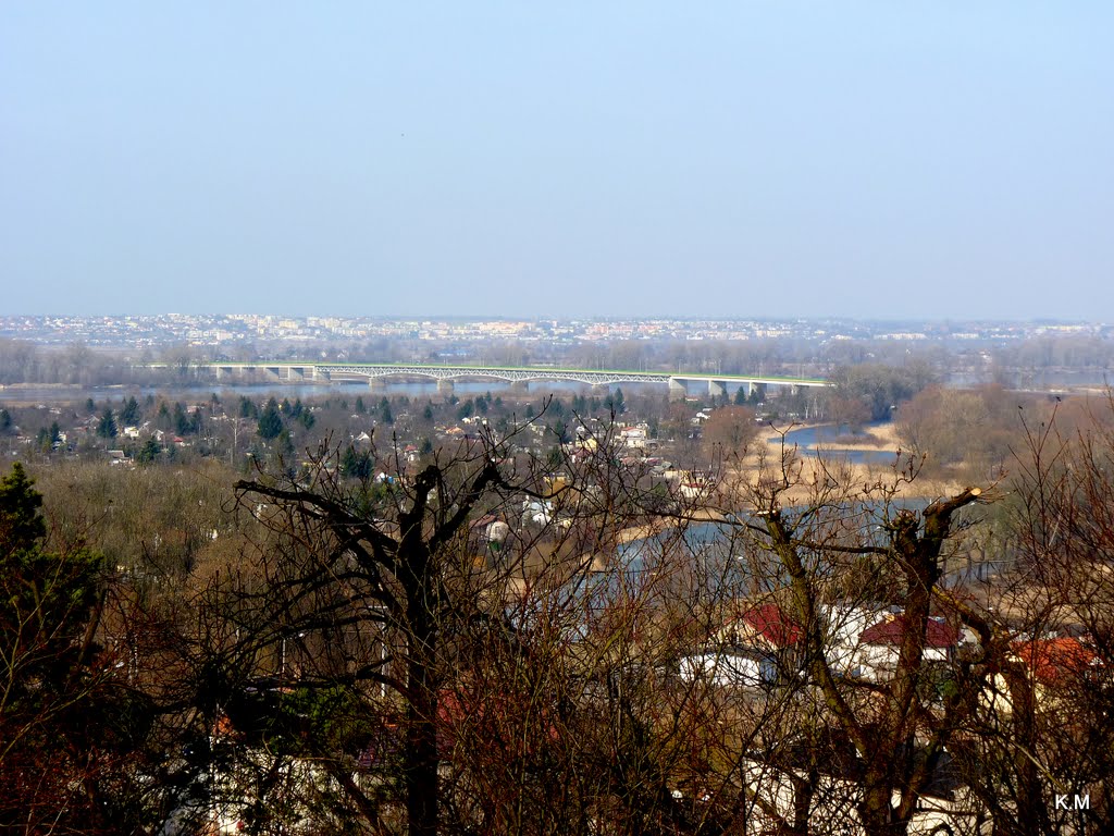 Widok z Chełmna - widoczny most i miasto Świecie by Kazimierz .Mendlik