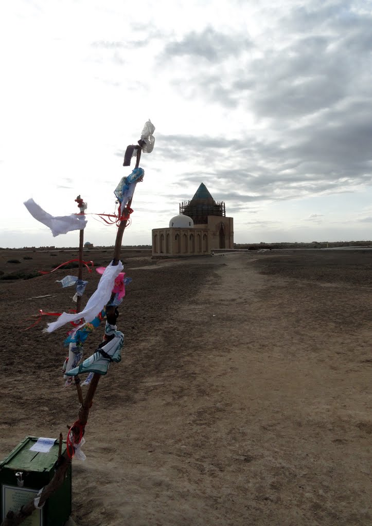 Tekesh Mausoleum with Wishing Tree in Foreground (Konye-Urgench, Turkmenistan) by laurac5