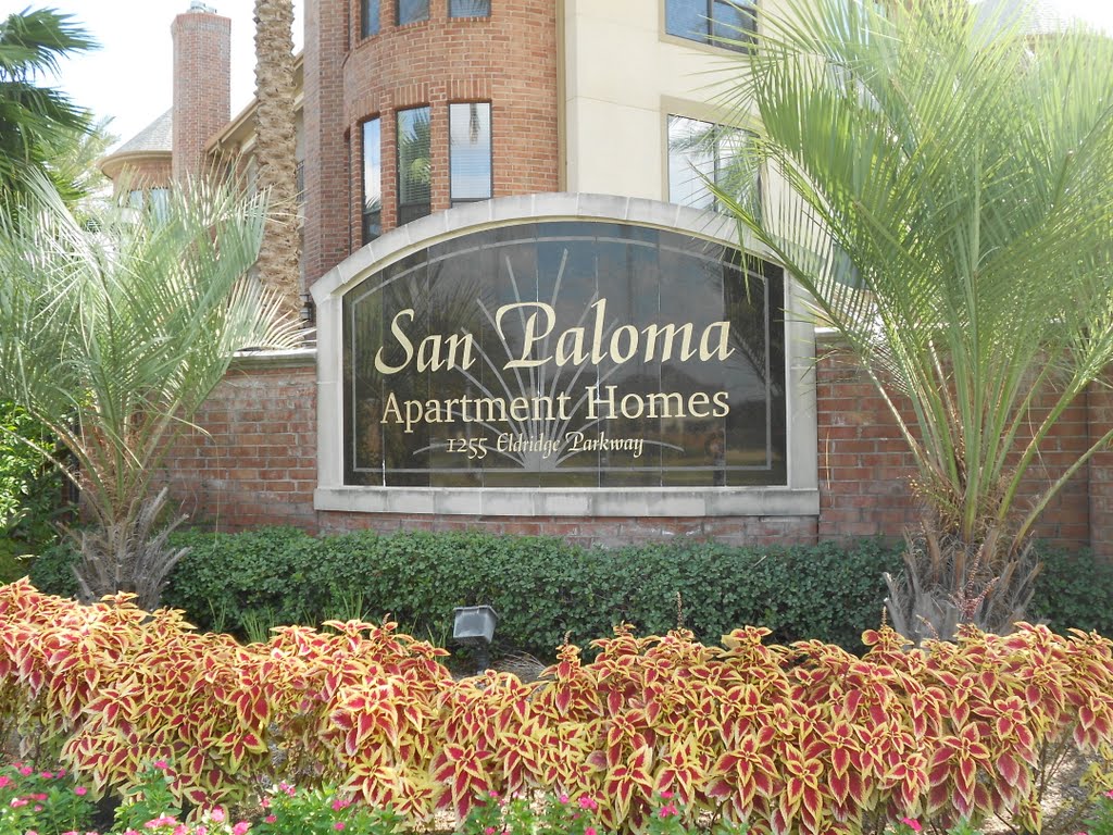 San Paloma Apartments (sign) by WOLFGANG HOUSTON WEST