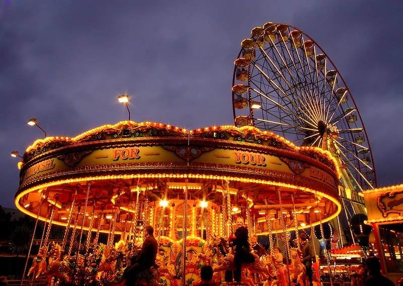 Funfair, winter ,Swansea, Wales by Slawomir Purzycki