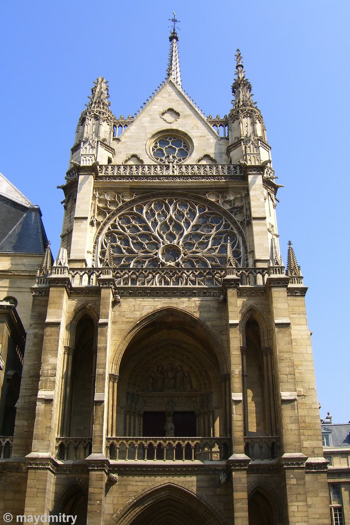 Sainte-Chapelle West rose-window exterior & Royal entrance - Doomsday portal by Dmitry Mayorov