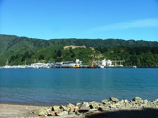 View towards interisland ferry jetty, Picton Harbour by EcologistGreg