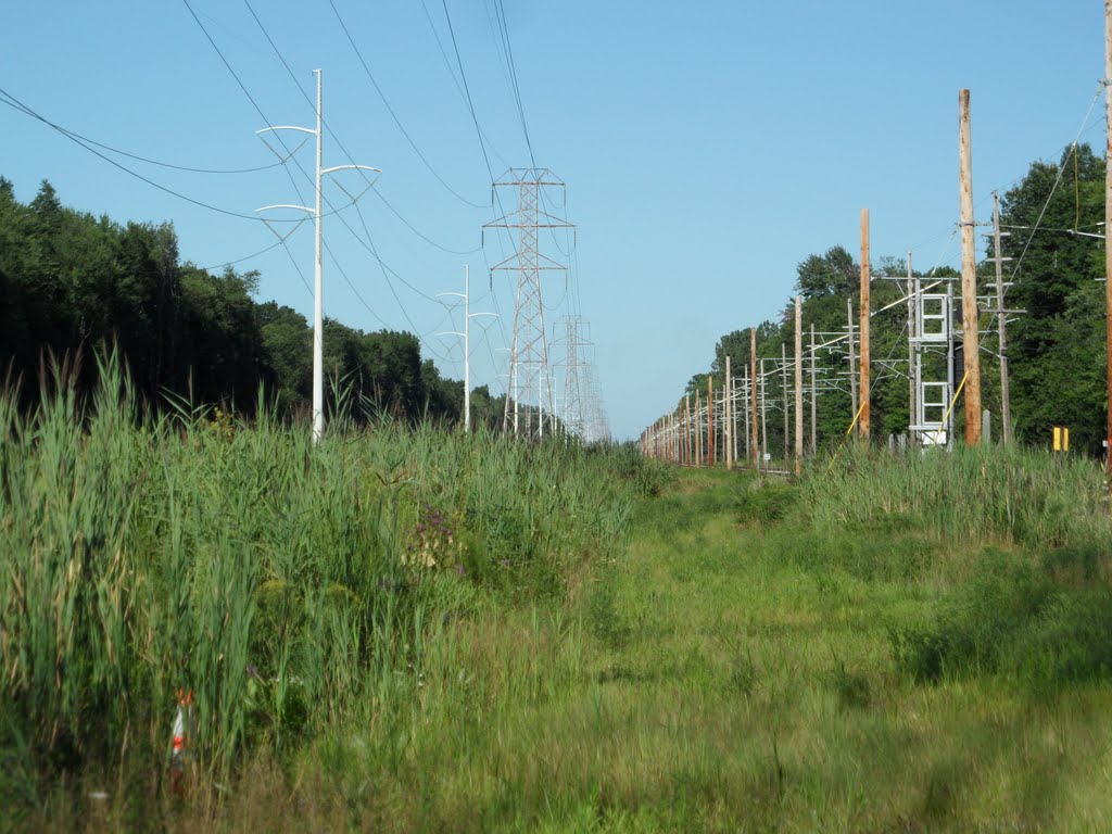 Electric infrastructure - railway catenary and power lines by IngolfBLN