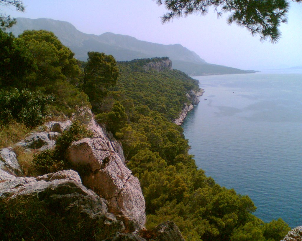 View from rocks Osejava, Makarska, Croatia by Anatoliy Gerasimov