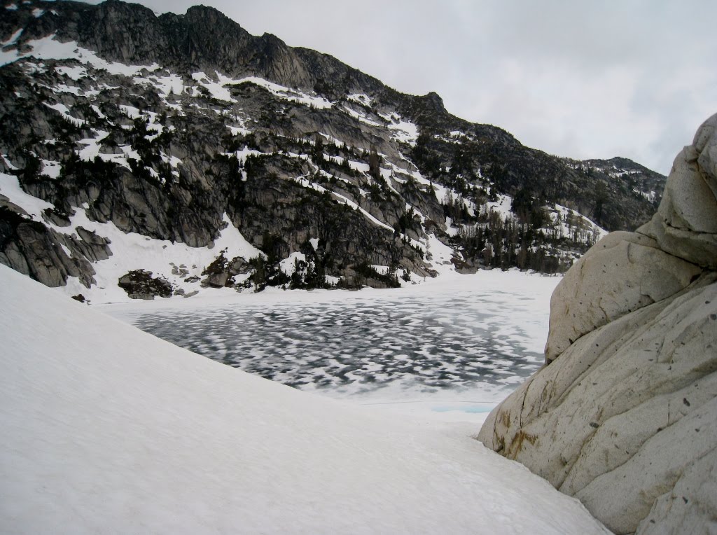 Views of a Partially Frozen Inspiration Lake, Enchantment Basin by Global Explorer