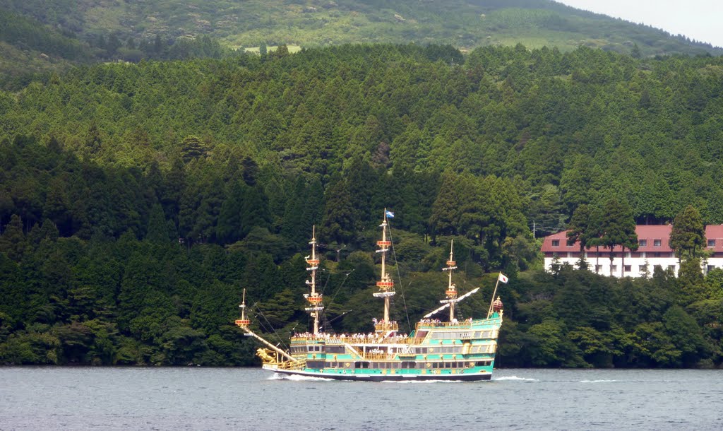 A touristic ship from Lake Ashi by spiritualizedkaos