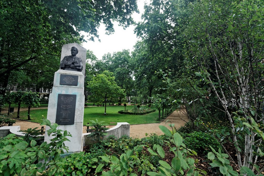 London - Tavistock Square - View NW on Dame Louisa Brandreth Aldrich-Blake Memorial 1937 by A.G.Walker by txllxt