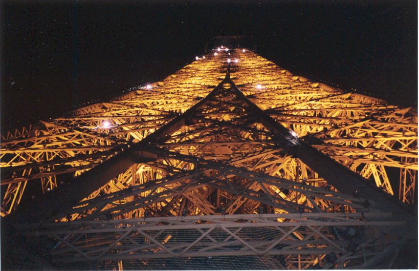 Eiffel Tower at night (scan from original 35mm picture) by Gasket