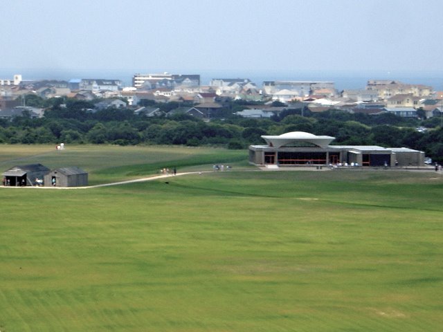 Wright Brothers Visitor Center with Ocean in Background by Tezla041