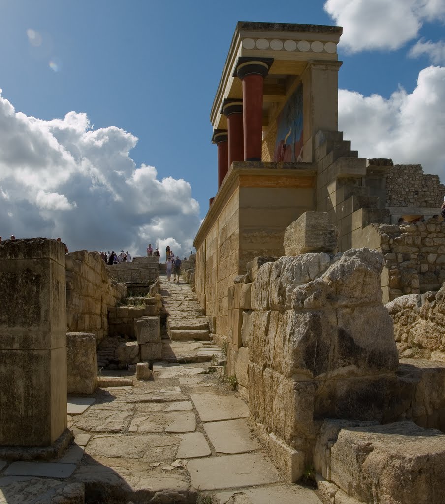 Bull Fresco, Minoan Palace of King Minos, Knossos, Heraklion, Crete, Greece (Panorama; Info on Page1) by Traveling-Crow