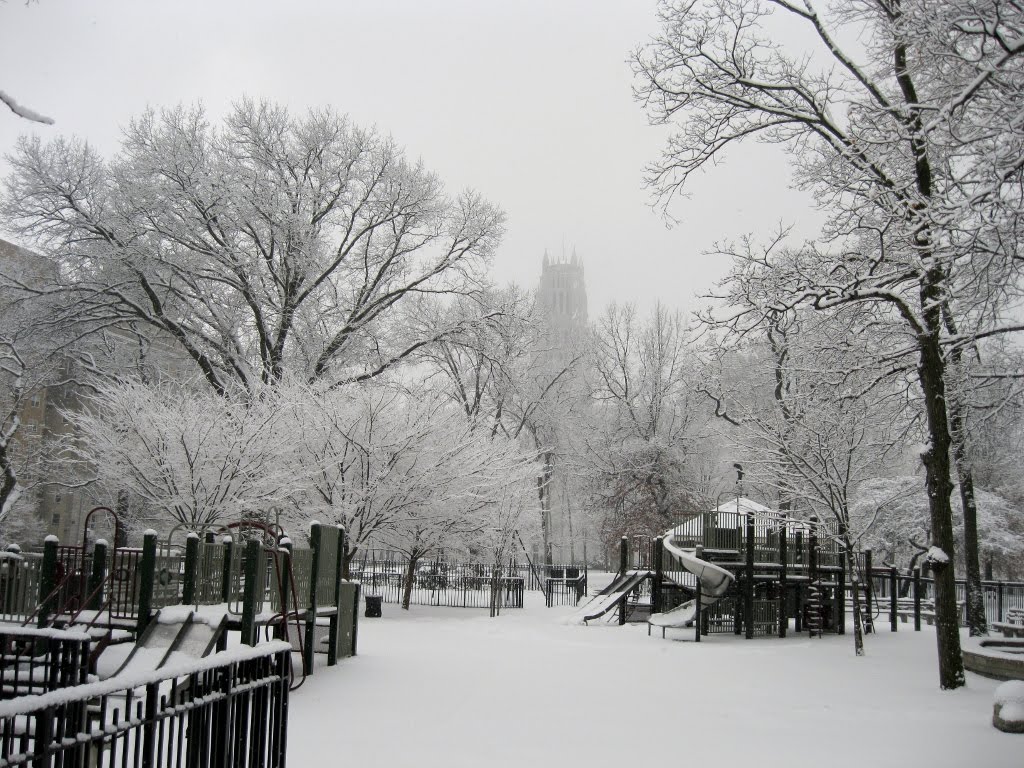 View of a Snowy Claremont Playground by Global Explorer