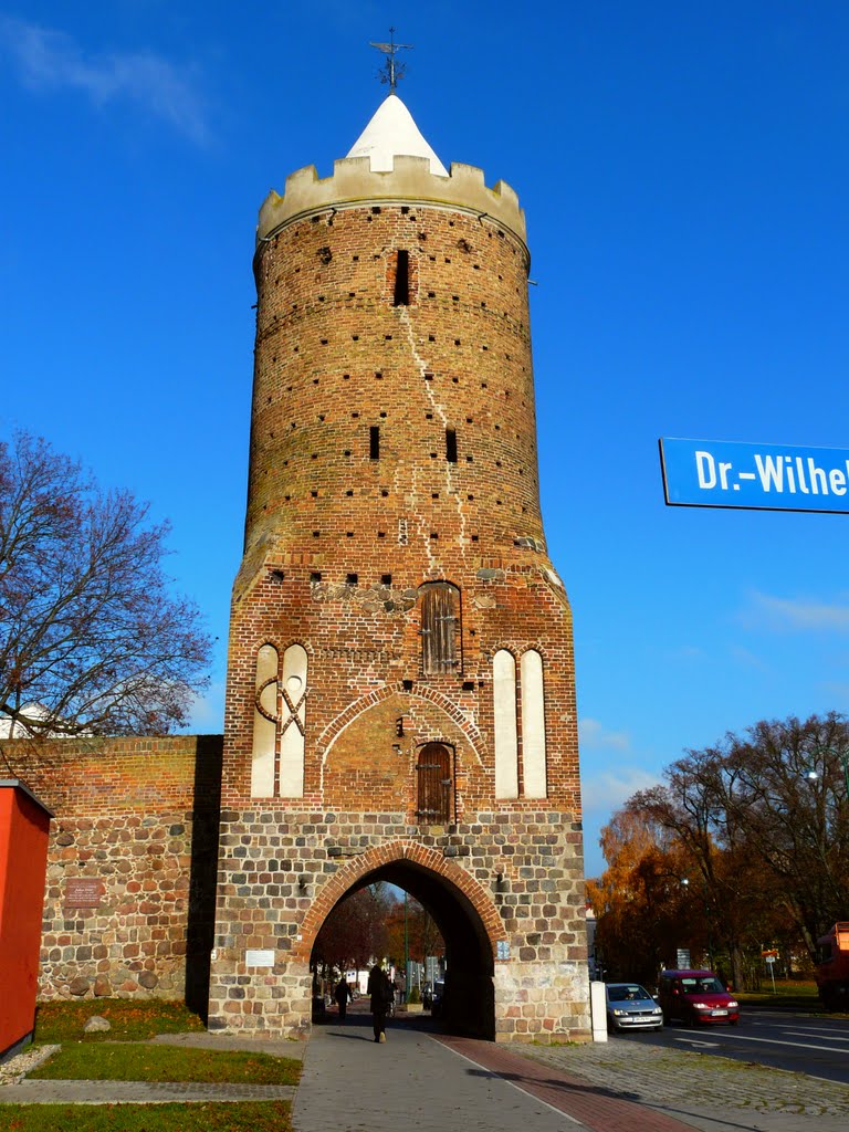 Germany_Brandenburg Country_Uckermark_Prenzlau_Stettiner Gate Tower_P1290853.JPG by George Charleston