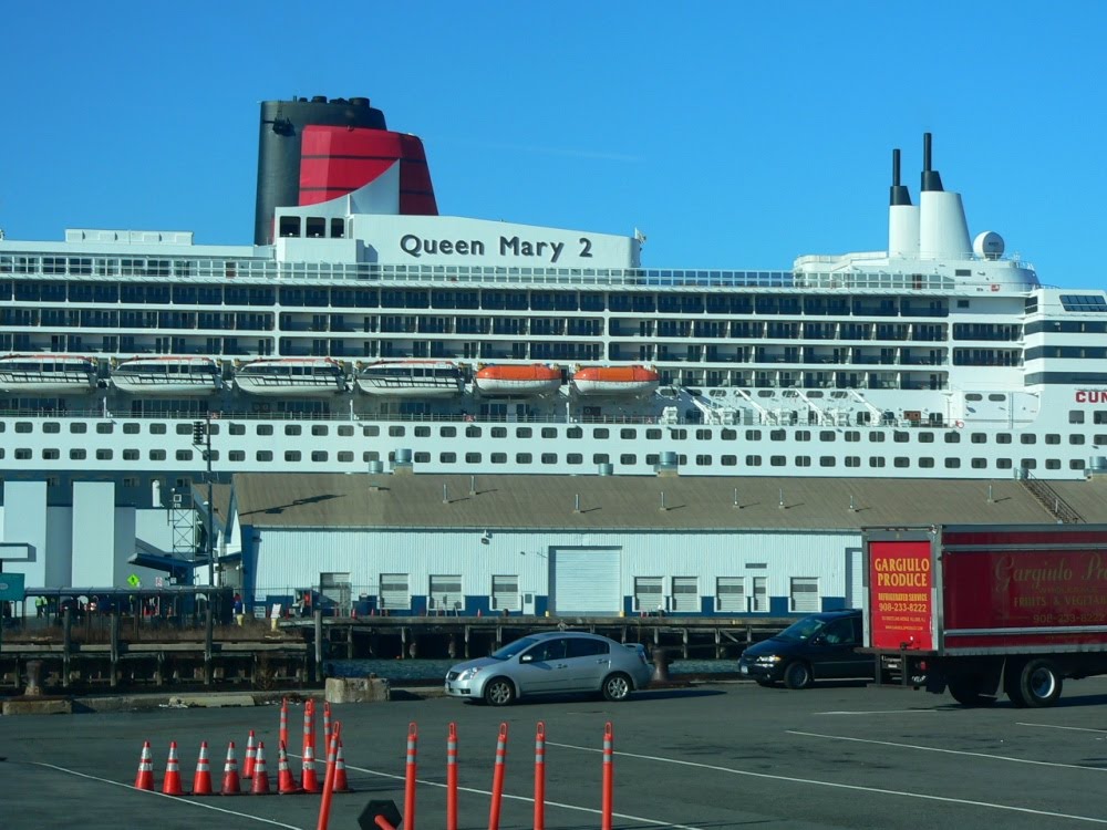 QM2 At Brooklyn Cruise Terminal, Bowne Street Brooklyn, New York - QM2 Cruise - January 2008 by mikstan43