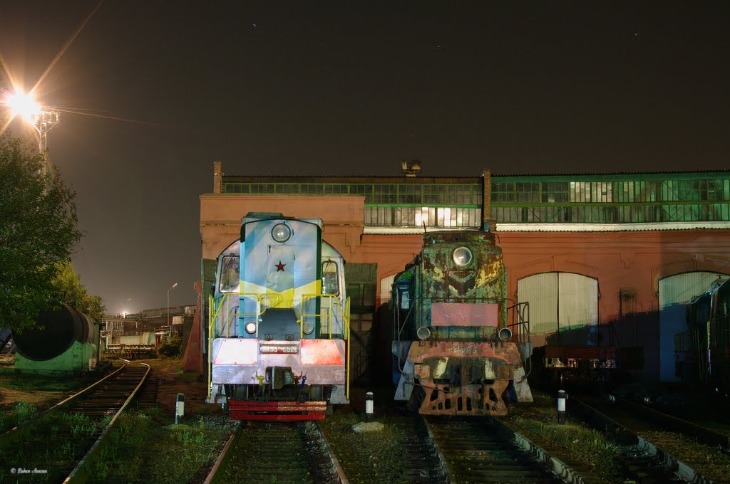 The shunters in depot Tikhoretckaya / Маневровые тепловозы в депо станции Тихорецкая by Vadim Anokhin