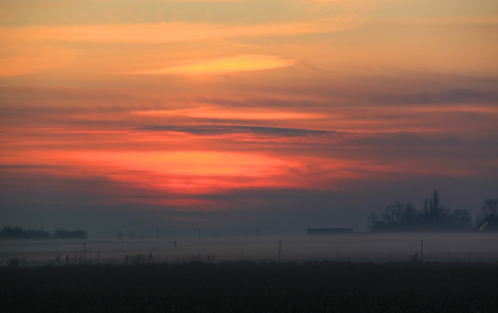 November Sunset over the Westhoek... by Patricia Hiele