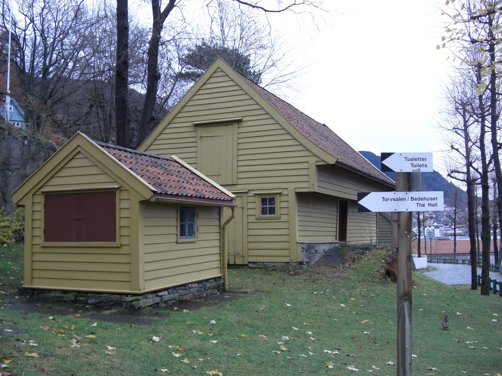 The barn and the duck-house in november by Mona Lygre