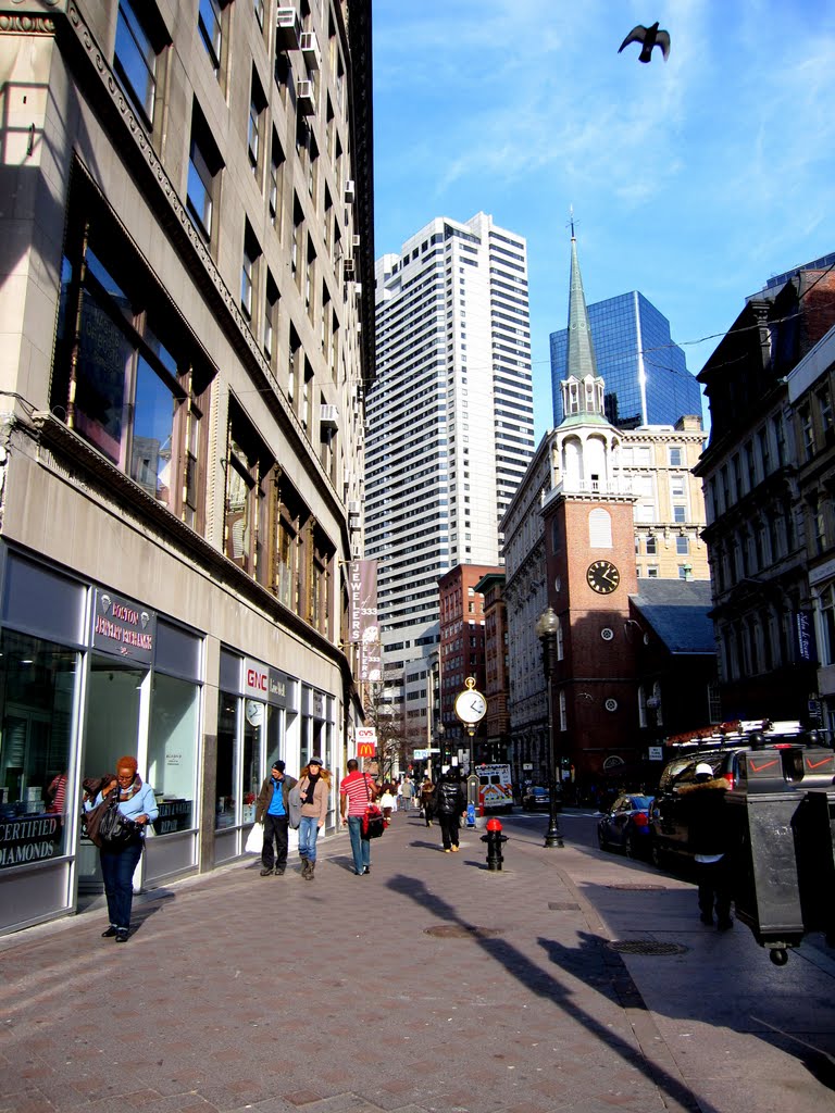 Washington Street near Old South Meeting House by BenjaminMWilliamson