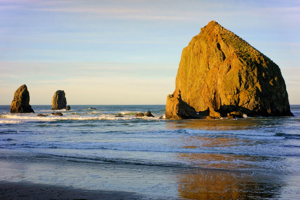 Cannon Beach: Haystack and Needles at Sunrise by Volker P. Schenk