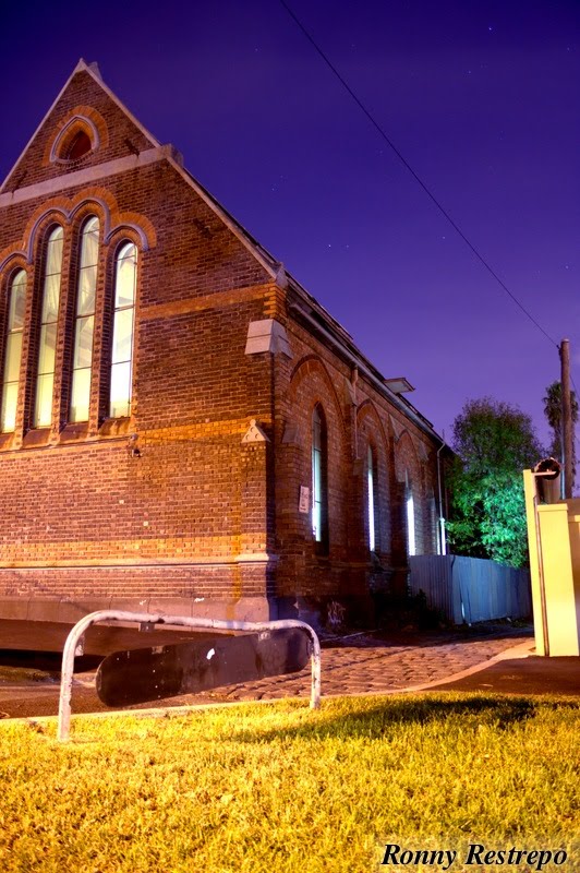 Kensington - Church on McCracken Street (Night time) by ronny restrepo