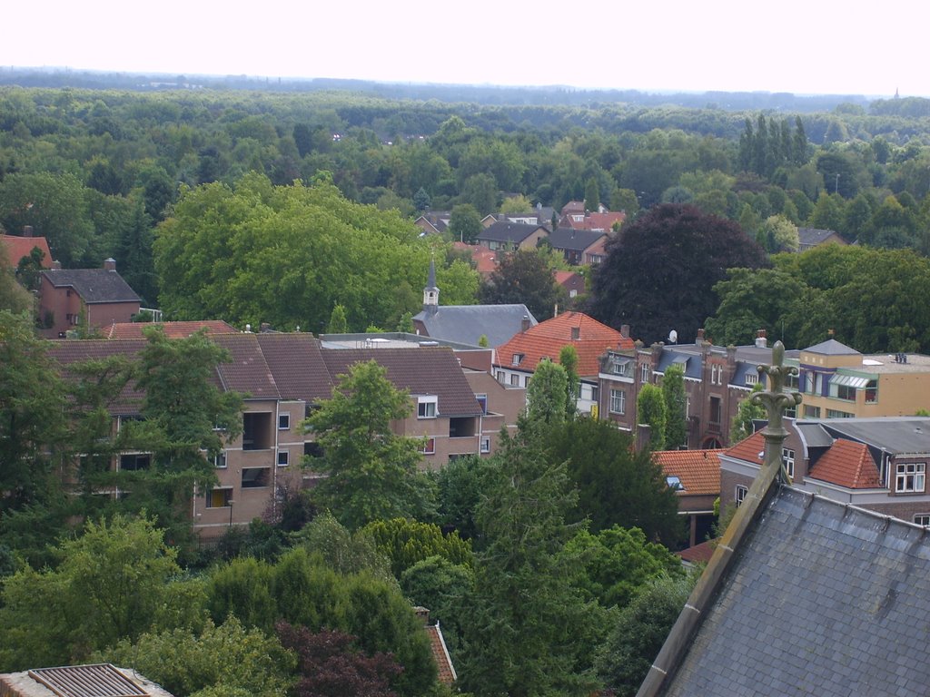 Cuijk centre to the South; Maasveld, Grotestraat, Markt by Diny Romeijn