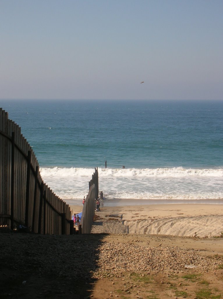 US / Mexico border on the sea - Border Field State Park, California by UngerB