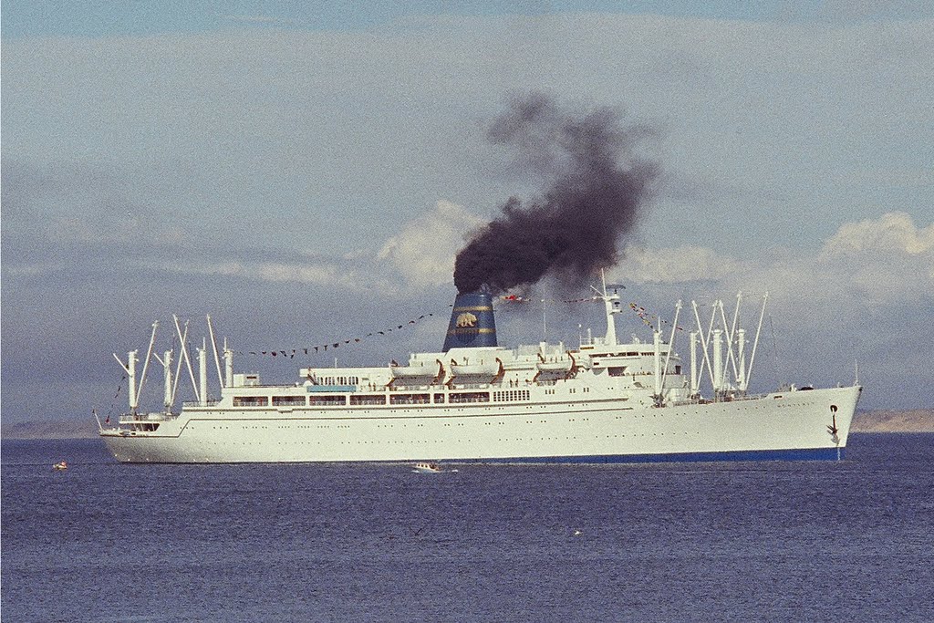 SS Monterey in Monterey Bay 9/28/1972©Pat Hathaway by Pat Hathaway