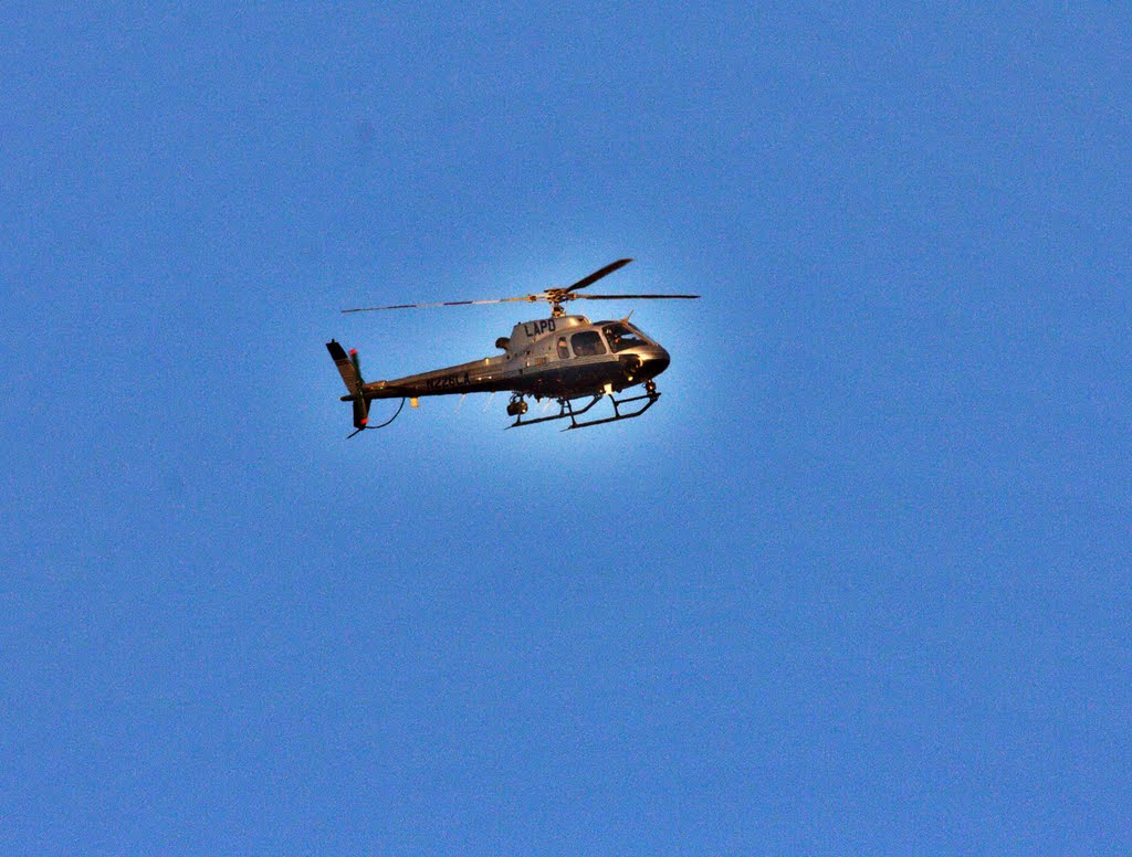 LAPD Helicopter in Dockweiler Beach State Park, Playa Del Rey, CA by aleksolo