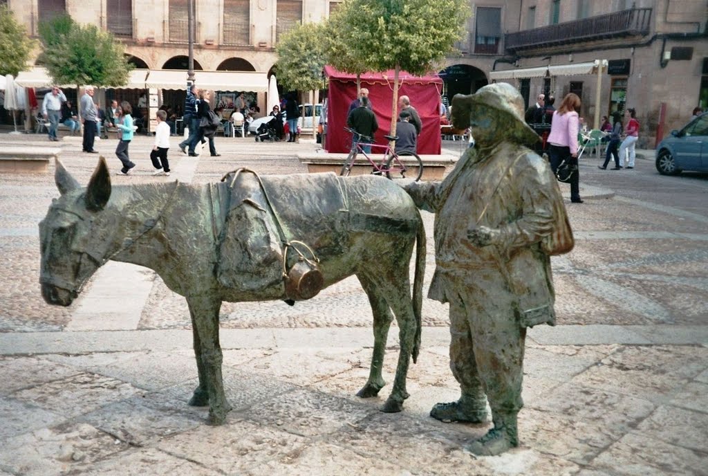 Sancho Panza en zijn ezel in het dorp Villanueva de los Infantes; door Ankie by Helbert Vogelzang