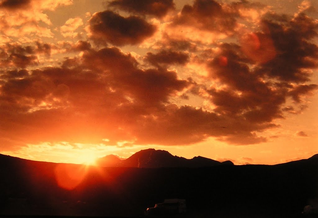 Tangle Lakes, Alaska, 11pm sunset, july 1971 by Tom Dudones