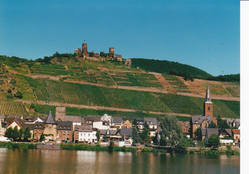 Hotel & Castle Alkel from across the Mosel by David Owen