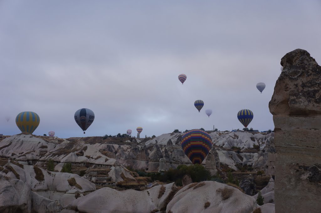 Over Cappadocia's magical landscape by cdolkan