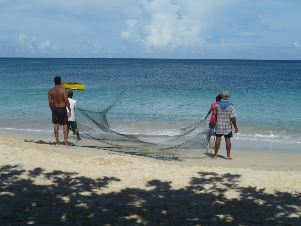 Fishermen on Grand Anse by Jim Jukes