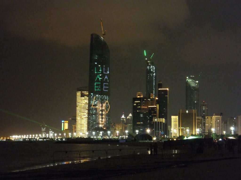 Abu Dhabi Skyline under construction, as viewed from the Corniche. by Brian Pinheiro