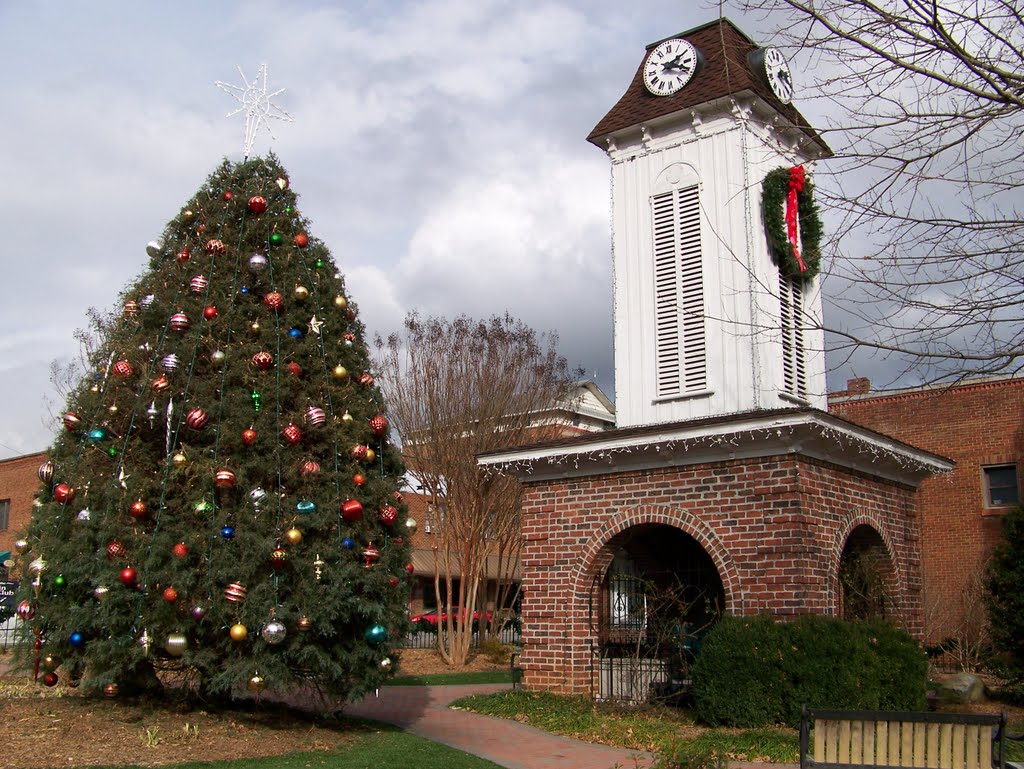 Original Courthouse Clock in the Franklin, NC Square by Michael Miller