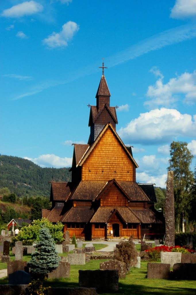 Heddal stave church by Attila Pozsonyi