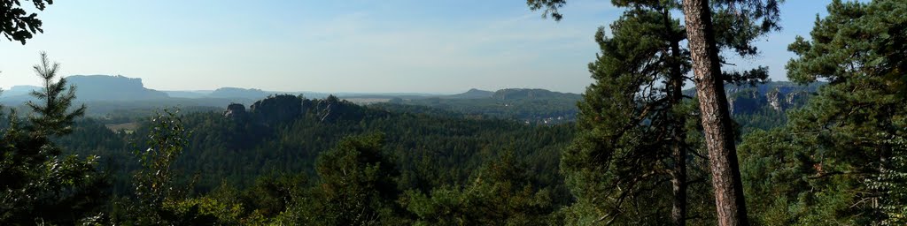 Rathen - Sächsische Schweiz - Panoramablick u.a. zum Königstein & Lilienstein by Thomas Eichler