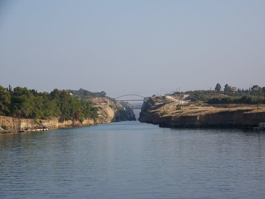 Corinth Canal (Looking South from the North entrance) by Costas Athan