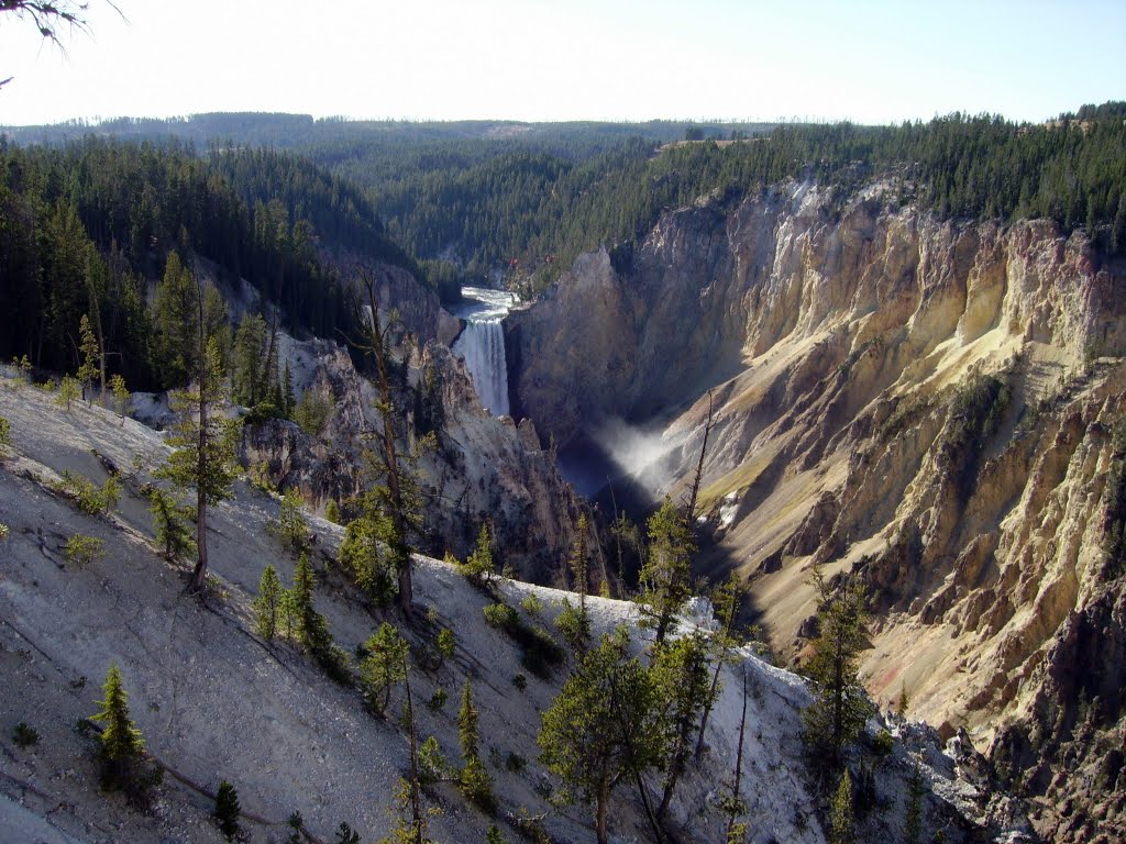 Yellowstone river canyon and Yellowstone lower falls by Pieter Roggemans