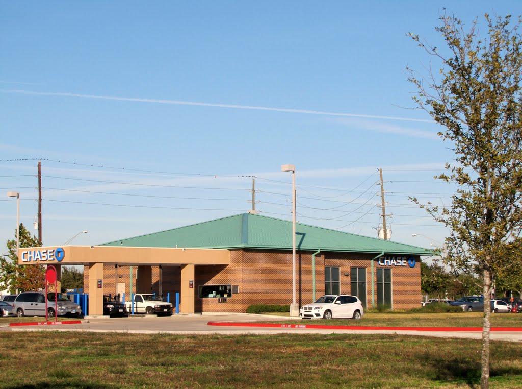 Chase bank - view of drive-through motorbank in the back of building facing Target store by WOLFGANG HOUSTON WEST