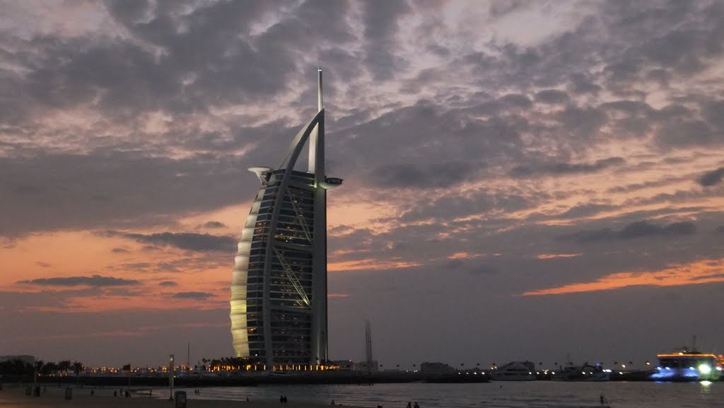 The Burj Al Arab Hotel at Dusk by Brian Pinheiro