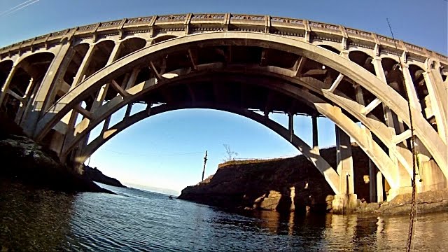 Depoe Bay 101 Bridge Fish-eye View by cgmueller