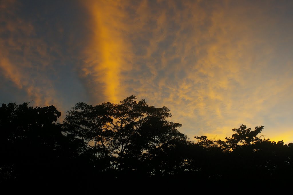 Coucher de soleil au-dessus des Carbets du Bord, Saül (Guyane), 1er décembre 2011. Photo : J.-M. Gayman by Jean-Marc Gayman